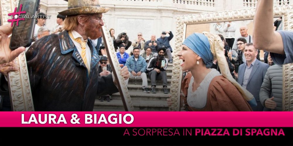 Laura e Biagio, a sorpresa in Piazza di Spagna a Roma