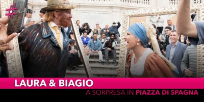 Laura e Biagio, a sorpresa in Piazza di Spagna a Roma