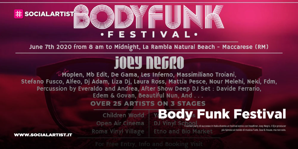 Body Funk Festival, il 6 settembre al Rambla Natural Beach