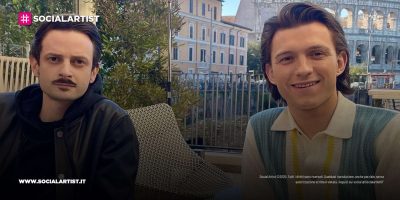 Fabio Rovazzi incontra Tom Holland, a Roma per  la presentazione di “Uncharted”